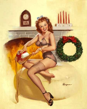Give Yourself a Gift: Lose Some Baggage Gil Elvgren Holiday Pin Up